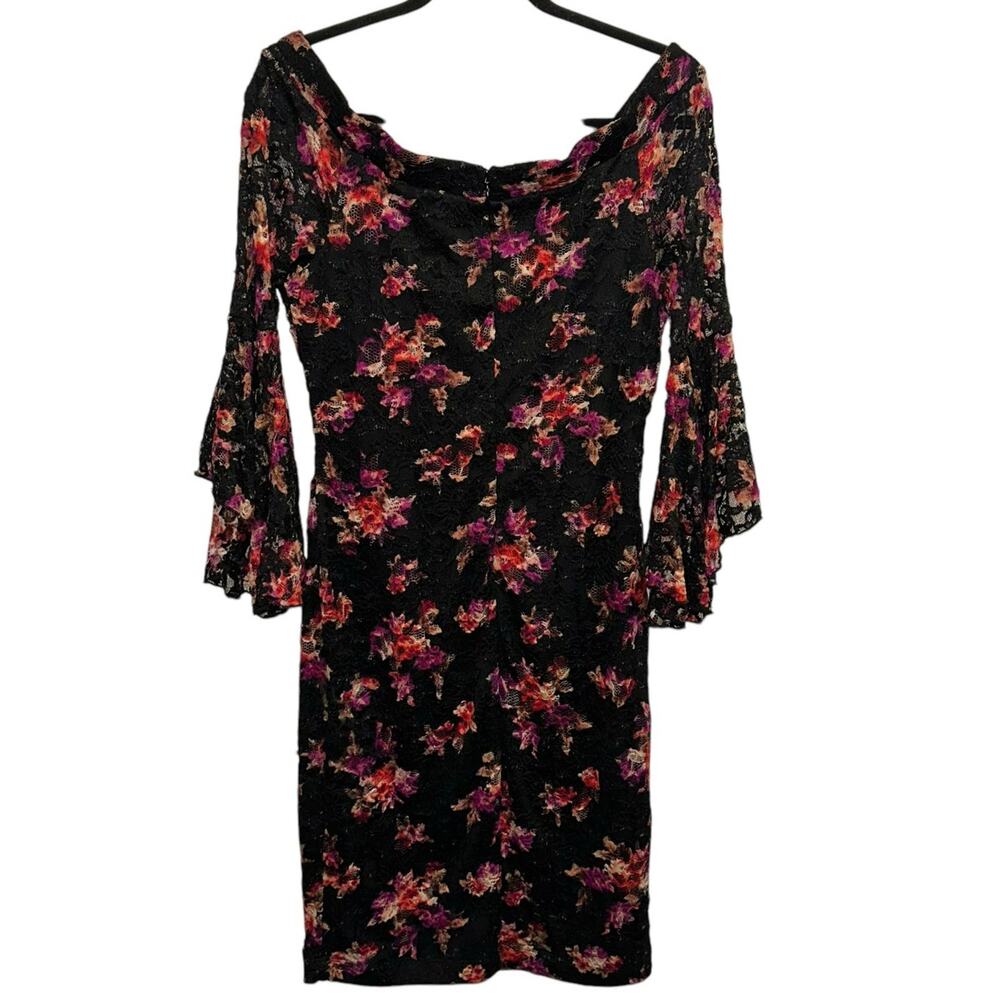 Venus Floral Lace Bell Sleeve Bodycon Dress Women's Size 10
